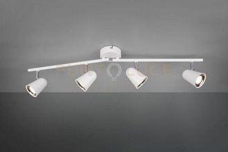 Reality Toulouse barra 4 spots led 14W 1600lm, 3000K bianco satinato con bordo cromato l. 78CM