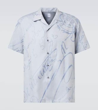 Berluti Printed cotton, wool, and silk bowling shirt