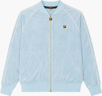 Fila Mens Fila Gold Fella Velour Track Top Jacket Sterling Blue/Coconut Milk - Size: 44/Regular