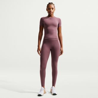 Nike Womens Universa High-Waisted Full-Length Leggings with No Front Seam in Purple | HQ6810-502