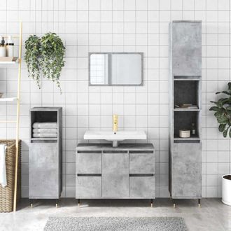 vidaXL Furniture Limited - Mueble de baño madera de ingeniería gris