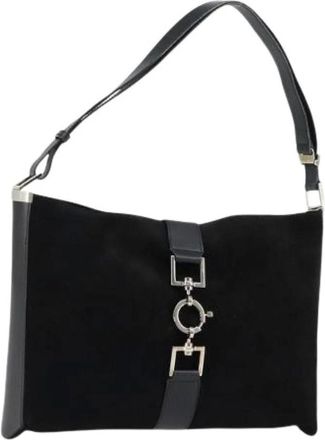 Gucci Pre-owned Shoulder Bags, female, Black, Size: ONE SIZE Pre-owned Vintage Suede Shoulder Bag