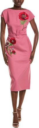 Oscar De La Renta Oscar De La Renta Floral Wool-Blend Dress