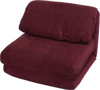 Hhg Hhg - Nunca Usado] Sill&oacute;n Cama 515, Sof&aacute; Cama Funcional Sill&oacute;n Plegable Sill&oacute;n Reclinable, Tela/textil, Burdeos