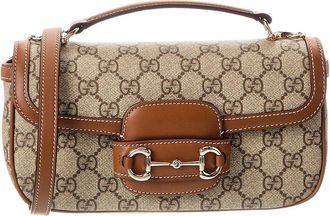Gucci Horsebit 1955 Soft Small Top Handle Gg Supreme Canvas & Leather Shoulder Bag