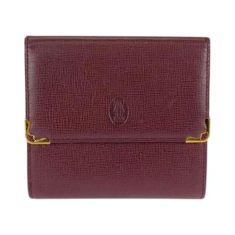Cartier Pre-owned Wallets, female, Red, Size: ONE SIZE Pre-owned Must Line Leather Compact Wallet