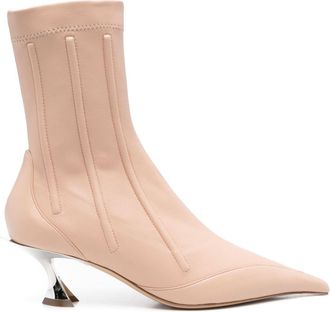 MUGLER 65mm enkellaarzen - Beige