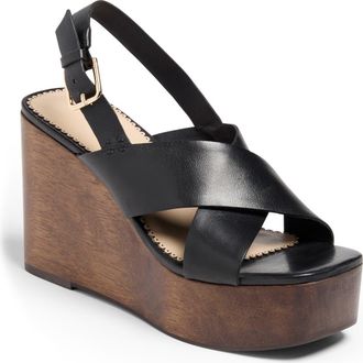 Cinq &agrave; Sept Vinny Platform Wedge Sandal in Black at Nordstrom Rack, Size 10Us / 40Eu