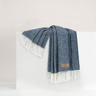 Lands Downunder Italian Herringbone Throw in Navy at Nordstrom