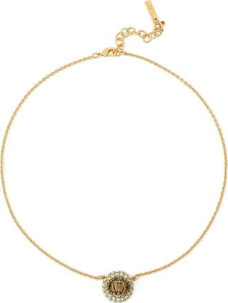 Kurt Geiger Eagle Pave Dome Pendant Necklace in Green at Nordstrom