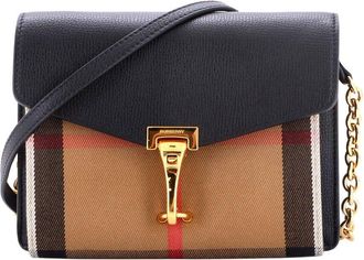 Burberry Black Leather & House Check Canvas Macken Crossbody Baby (Authentic Pre-Loved)