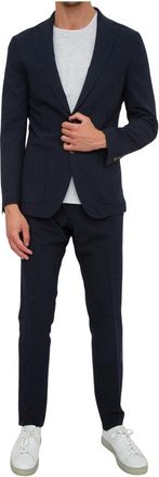 Eleventy Single Breasted Suit Jogger Pants - Heren - Business pakken - Blauw - 2XL - Polyester - Kostuums