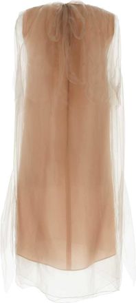 Prada Womens Silk And Linen Voile Dress Pink Trochus Niloticus