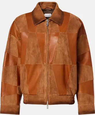 Versace Leather and suede blouson jacket