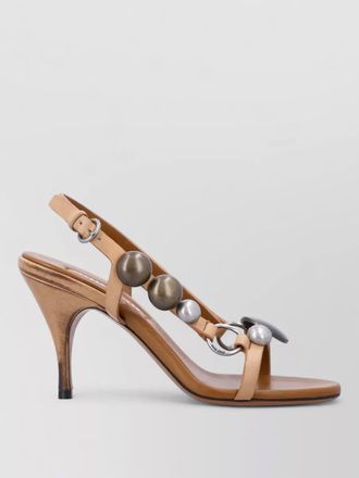 Miu Miu high heel leather sole sandals slingback