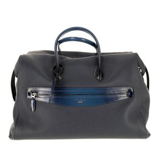Santoni Weekend Bags, male, Blue, Size: ONE SIZE Leather Travel Bag