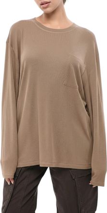 By Malene Birger Brown Solid Crew Neck Sweater