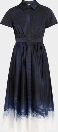 Jason Wu Short-Sleeve Printed Cotton Shirtdress