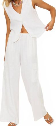 Beach Riot Amara Wide Leg Pant In White