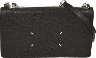 Maison Margiela Zipped Wallet On Chain - Dames - Schoudertassen - Zwart - ONE Size - Leer - Tassen