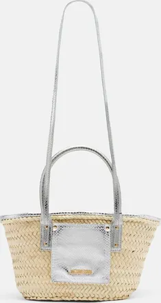 Jacquemus Soli Small croc-effect raffia basket bag