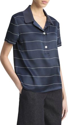 Vince Knit Collar Stripe Polo Shirt