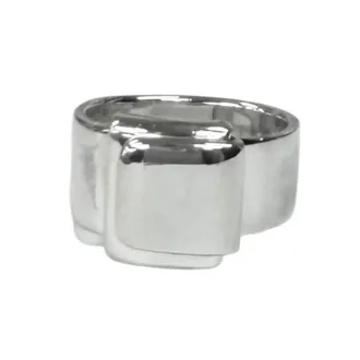Herm&egrave;s Silver Silver 925 Band Ring (Pre-Owned)