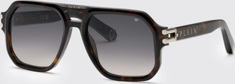 Philipp Plein Occhiali da sole aviator tartarugati con doppio ponte