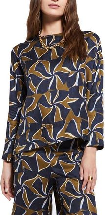 ottod'Ame Viscose Blouse With Long Sleeves in Blue at Nordstrom, Size 42 It