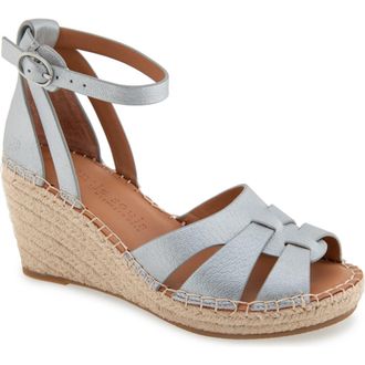 Gentle Souls Espadrille Wedge Sandal in Silver Leather at Nordstrom Rack, Size 8.5
