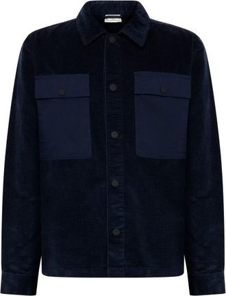 Knowledge Cotton Apparel 8-Wales Corduroy Overshirt Hemd für Herren | schwarz/blau