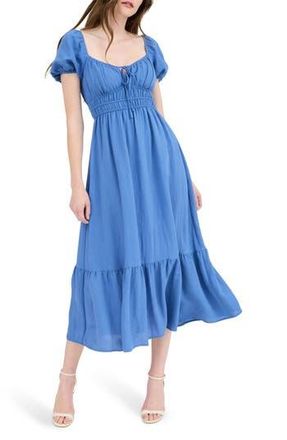 August Sky Puff Sleeve Midi Dress in Dusty Blue at Nordstrom Rack, Size Medium