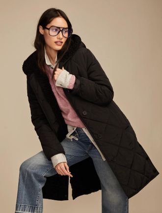 Lucky Brand Womens Long Puffer Jacket