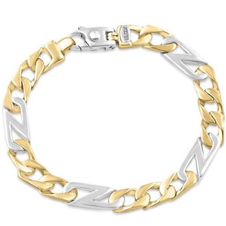 Pompeii3 Mens figaro 14k Gold (39gram) or Platinum (63gram) 8.5mm Link Bracelet 8.25