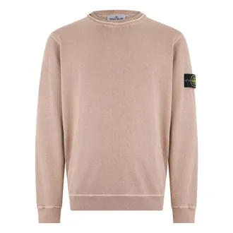 Stone Island Sweatshirts, male, Pink, Size: L Crew Neck Sweatshirt