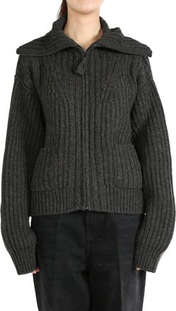 Christophe Lemaire Trucker cardigan - women - Yak/Alpaca Wool - S - Grey