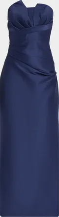 Badgley Mischka Strapless Mikado Trumpet Gown