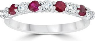 Pompeii3 1/2CT Ruby & Diamond Wedding Ring 10K White Gold Size Selectable