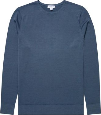 Sunspel Maglione in lana merino extra fine - - Knitwear - Uomo - Blu - XL