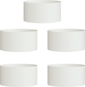 vidaXL Jardineras 5 Pcs Blanco 40 X 40 X 20 Cm Acero Vidaxl