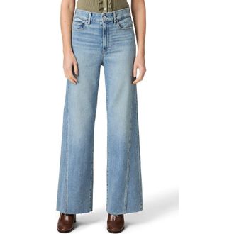 Paige Anessa Raw Hem High Waist Wide Leg Jeans in Explorer at Nordstrom, Size 26