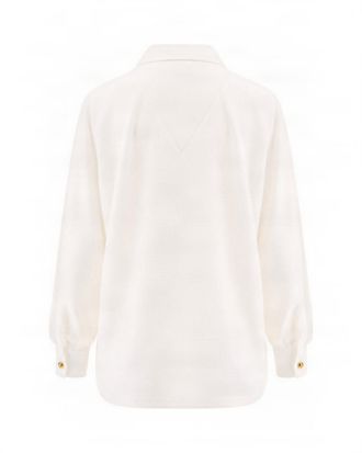 Max Mara Kimono-Sleeve Silk Polo Shirt - White