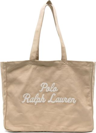 Polo Ralph Lauren Borsa tote in tela con ricamo - Toni neutri