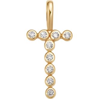 Made by Mary CZ Poppy Charm in Gold Vermeil Initial T at Nordstrom