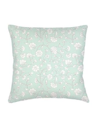 Anaya with Love Vintage Jaipur Floral Linen Euro Pillow with Down Insert in Mint Green at Nordstrom, Size 26X26