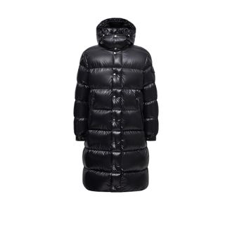 Moncler Moncler Hanoverian Hooded Square-quilted Long Down Jacket, Men, Black, Size: 0