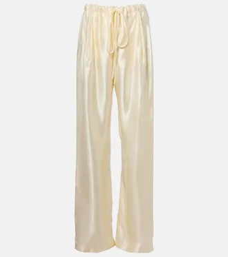 Khaite Rohen satin wide-leg pants