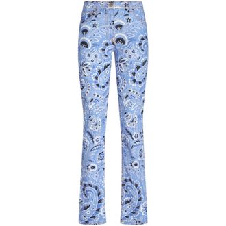 Etro Bandana Print Skinny Jeans - Dames - Slim Fit Broeken - Blauw - W28 - Katoen - Broeken