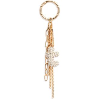 Chelsea28 Pav&eacute; Crystal Inital Bag Charm in T- Clear- Gold at Nordstrom