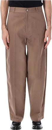 Christophe Lemaire Barrel Pants - Heren - Broeken - Bruin - Maat: XL Leer